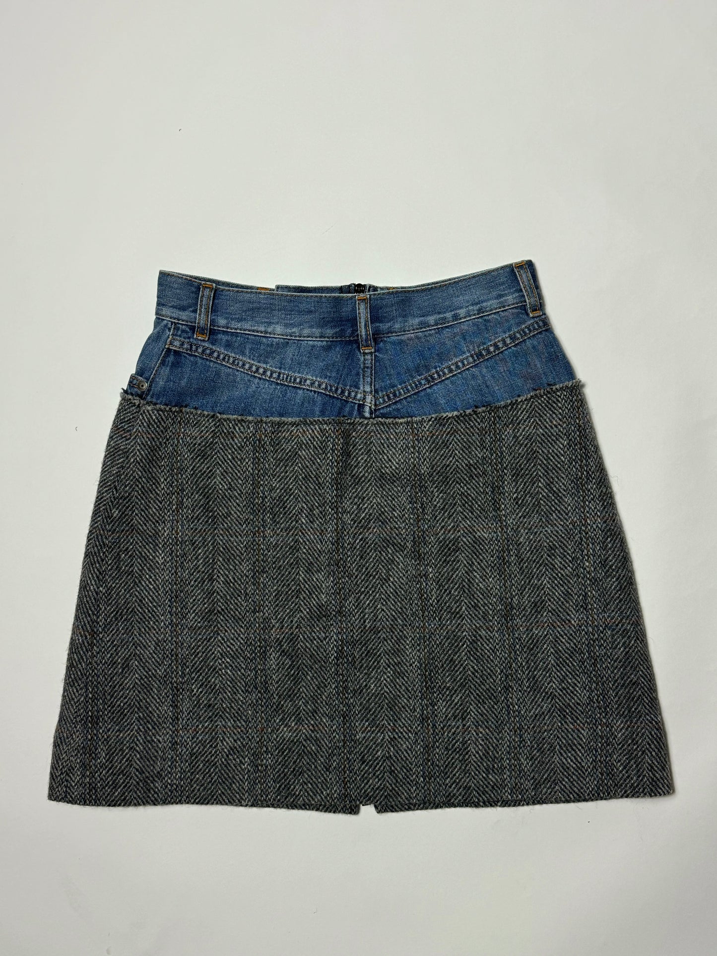 Maison Margiela Denim and Tweed Skirt