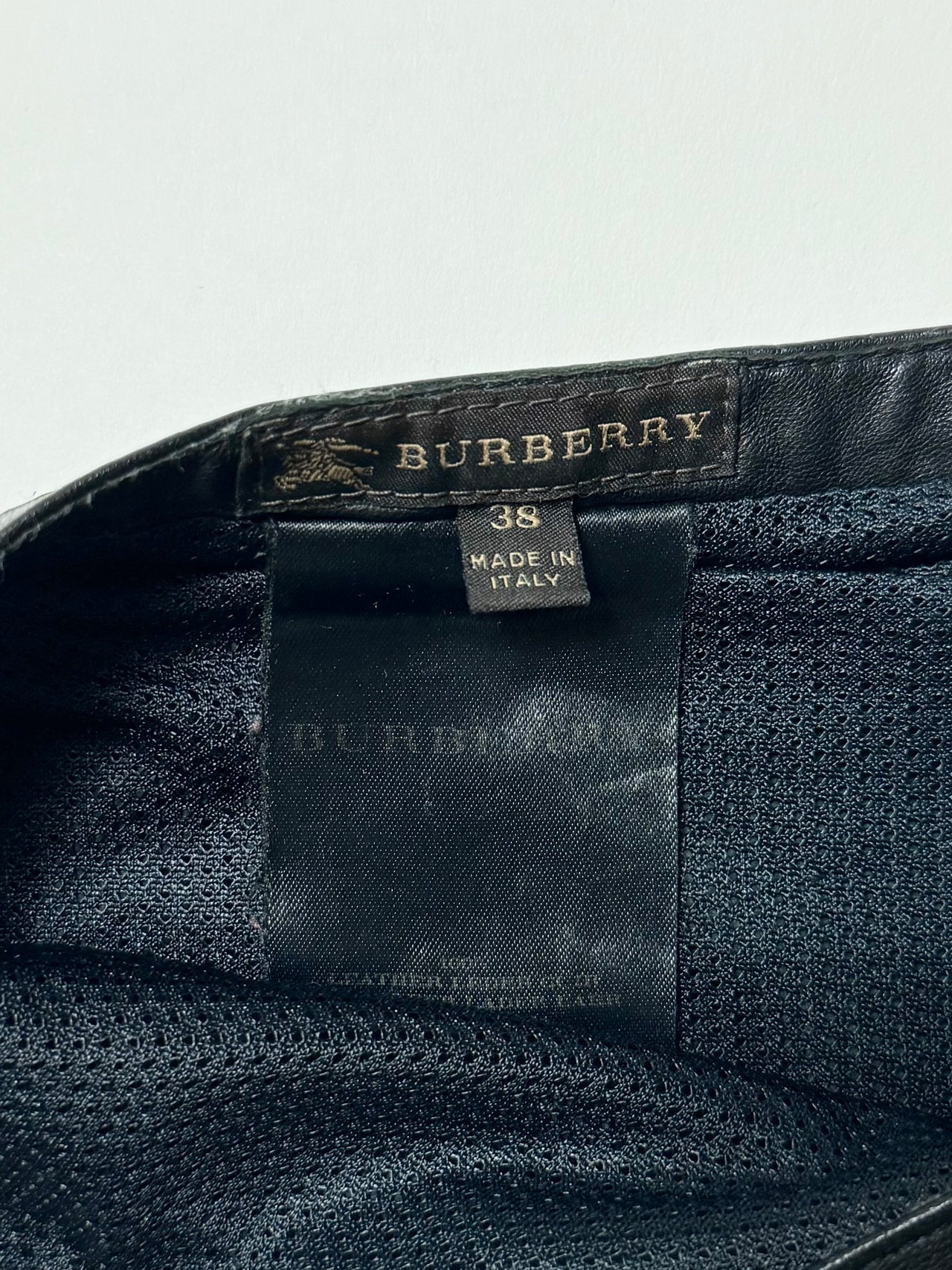 Burberry Leather Gabardine Skirt