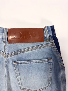 Loewe Two Tone Denim Cropped Jeans