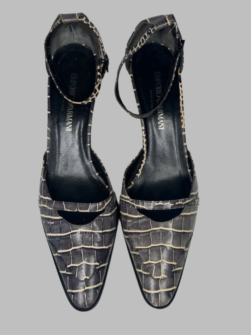 EMPORIO ARMANI CROC-EFFECT MARY JANES