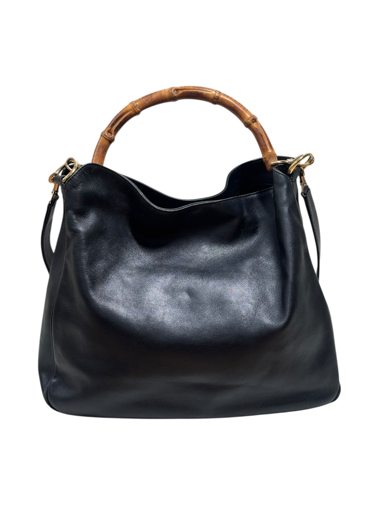 Gucci Leather Bamboo Two Way Tote