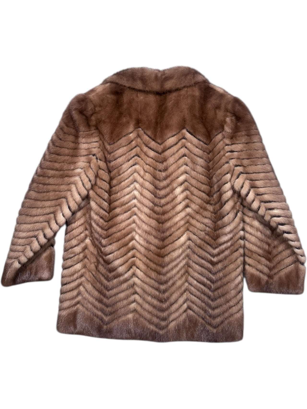 Vintage Chevron Mink Fur Coat