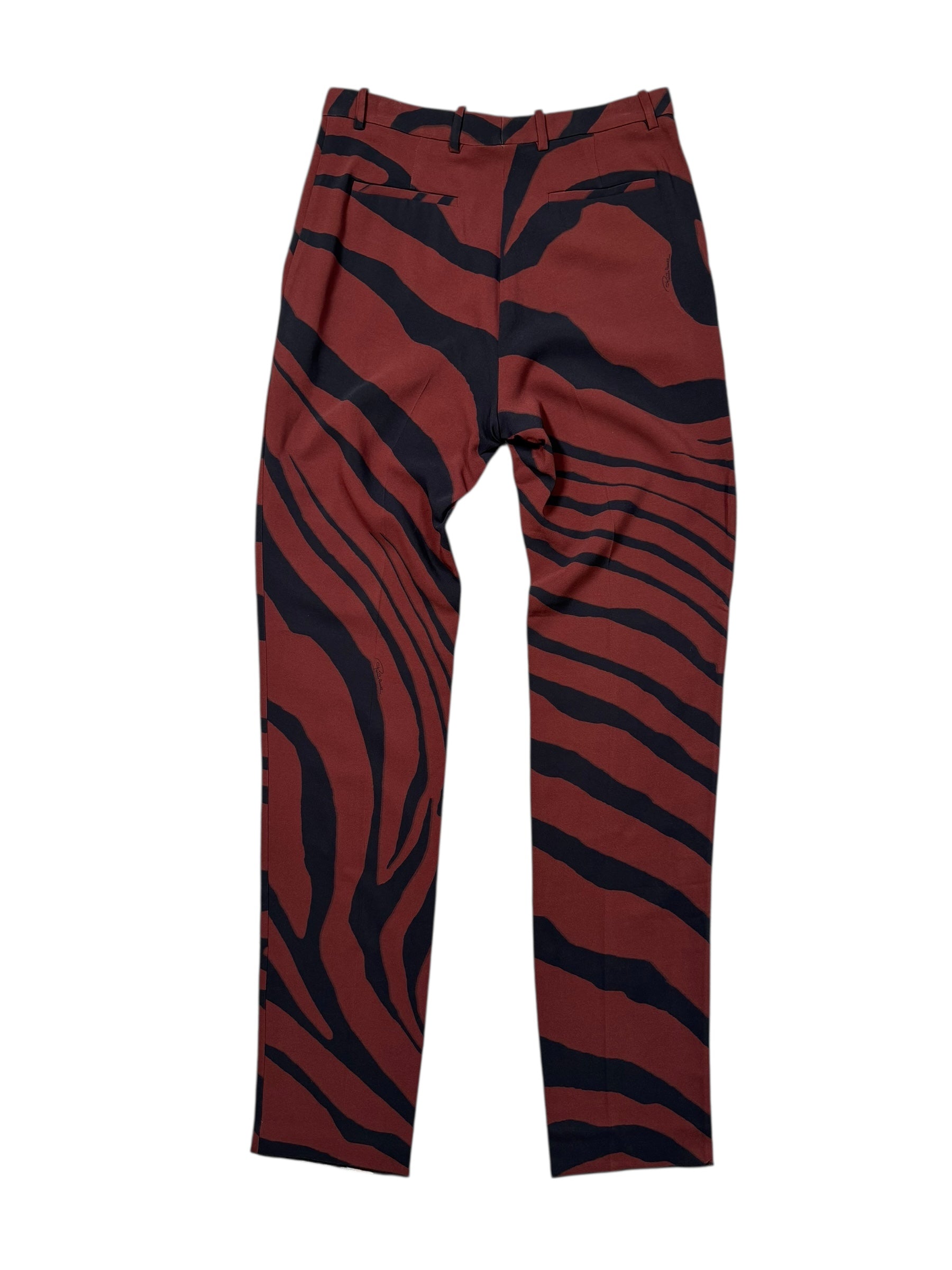 roberto cavalli vintage trouser with red zebra print