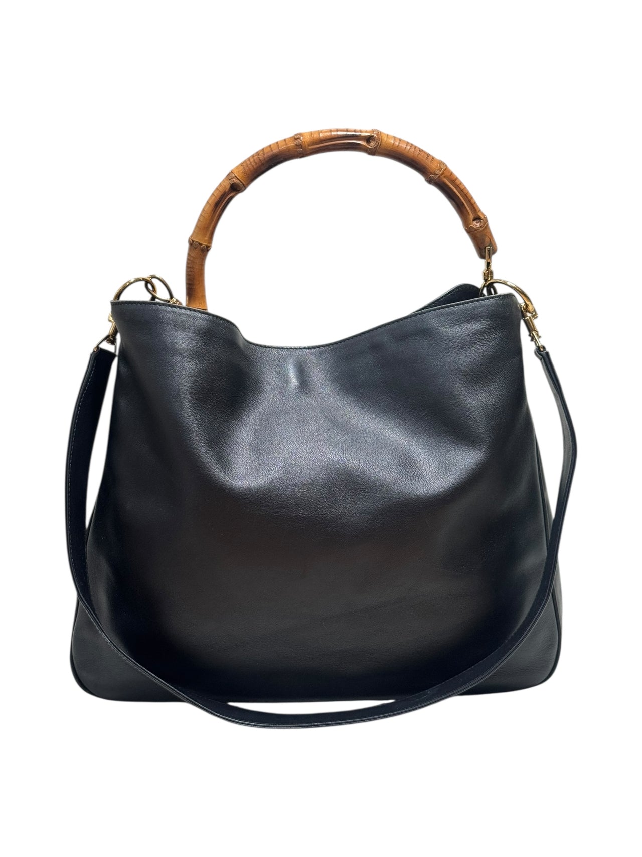 Gucci Leather Bamboo Two Way Tote