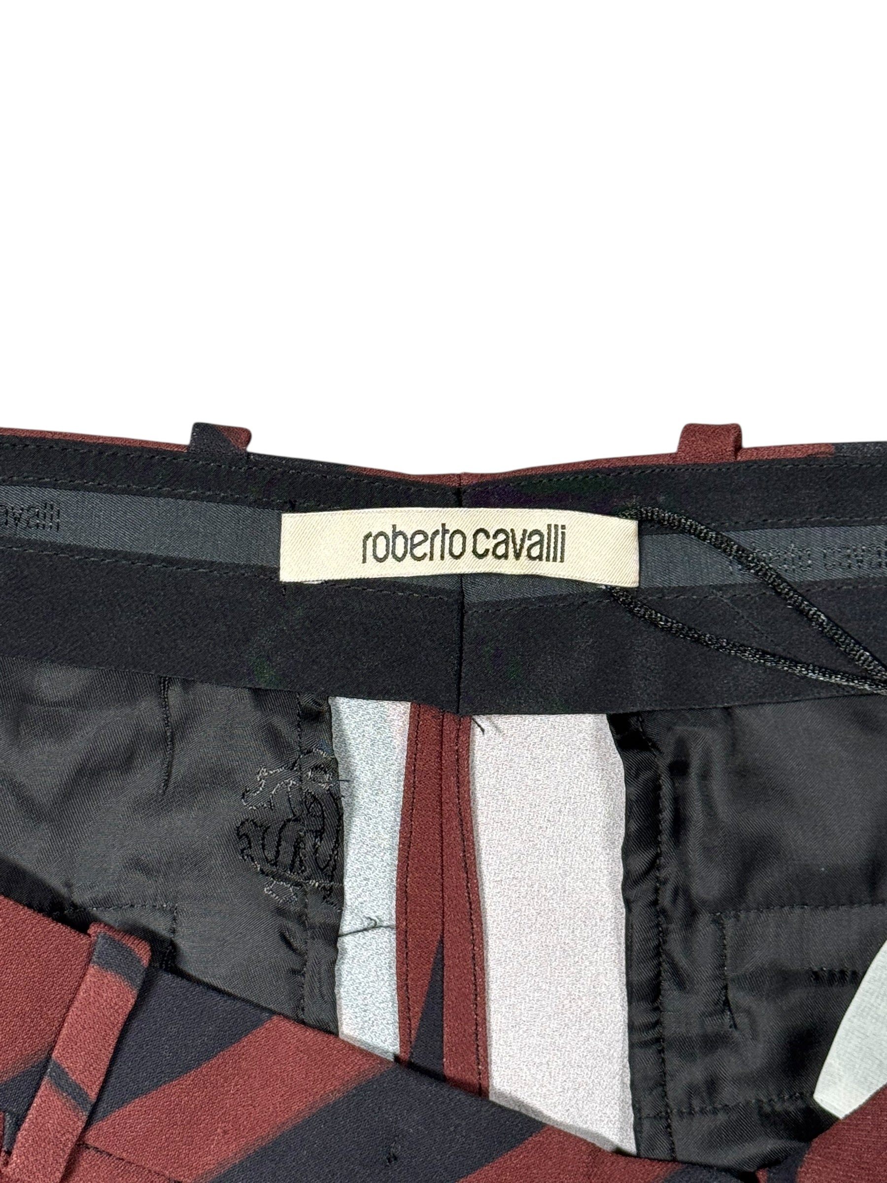 roberto cavalli vintage trouser with red zebra print