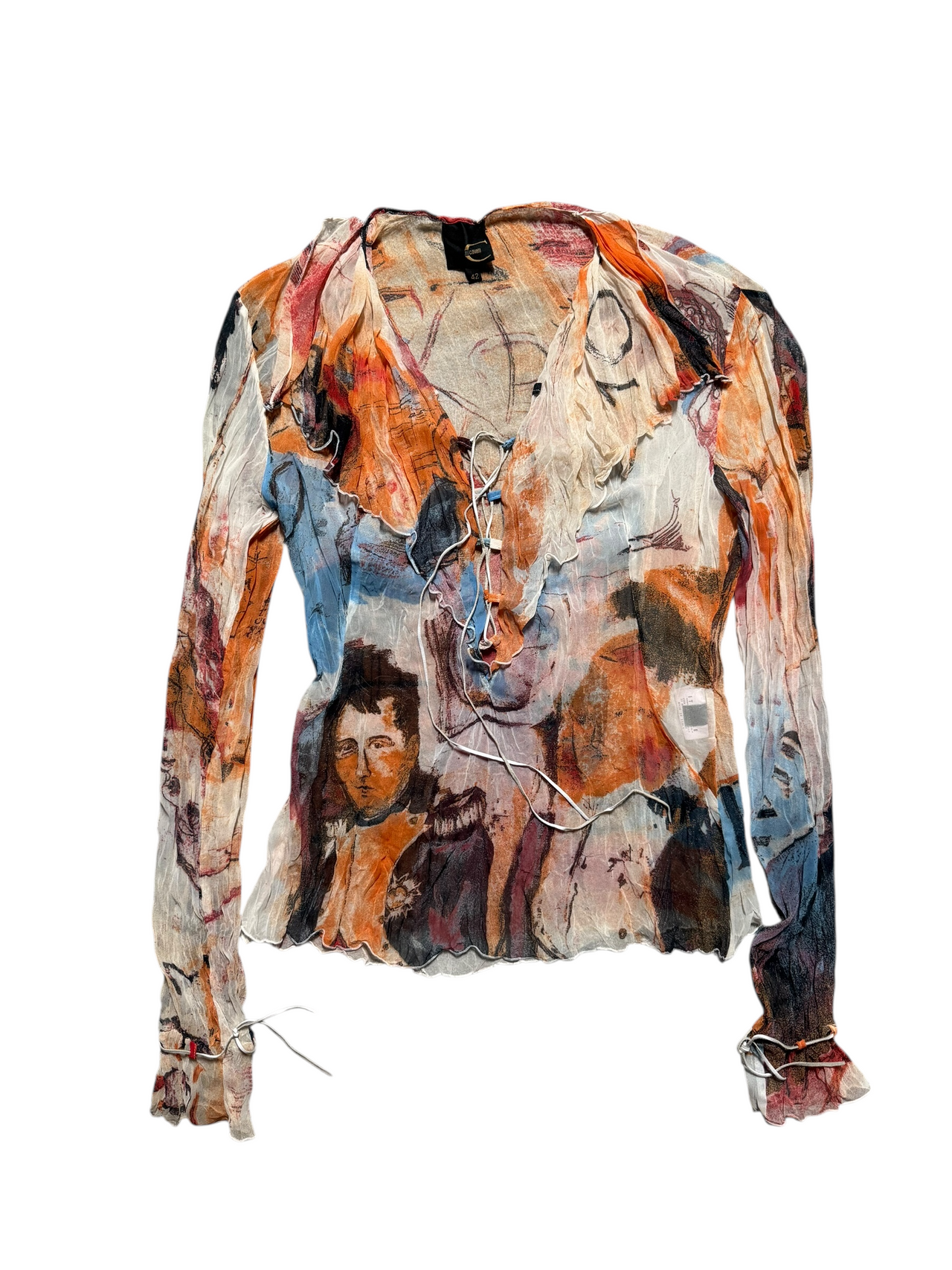 Just Cavalli Ruffle Print Top