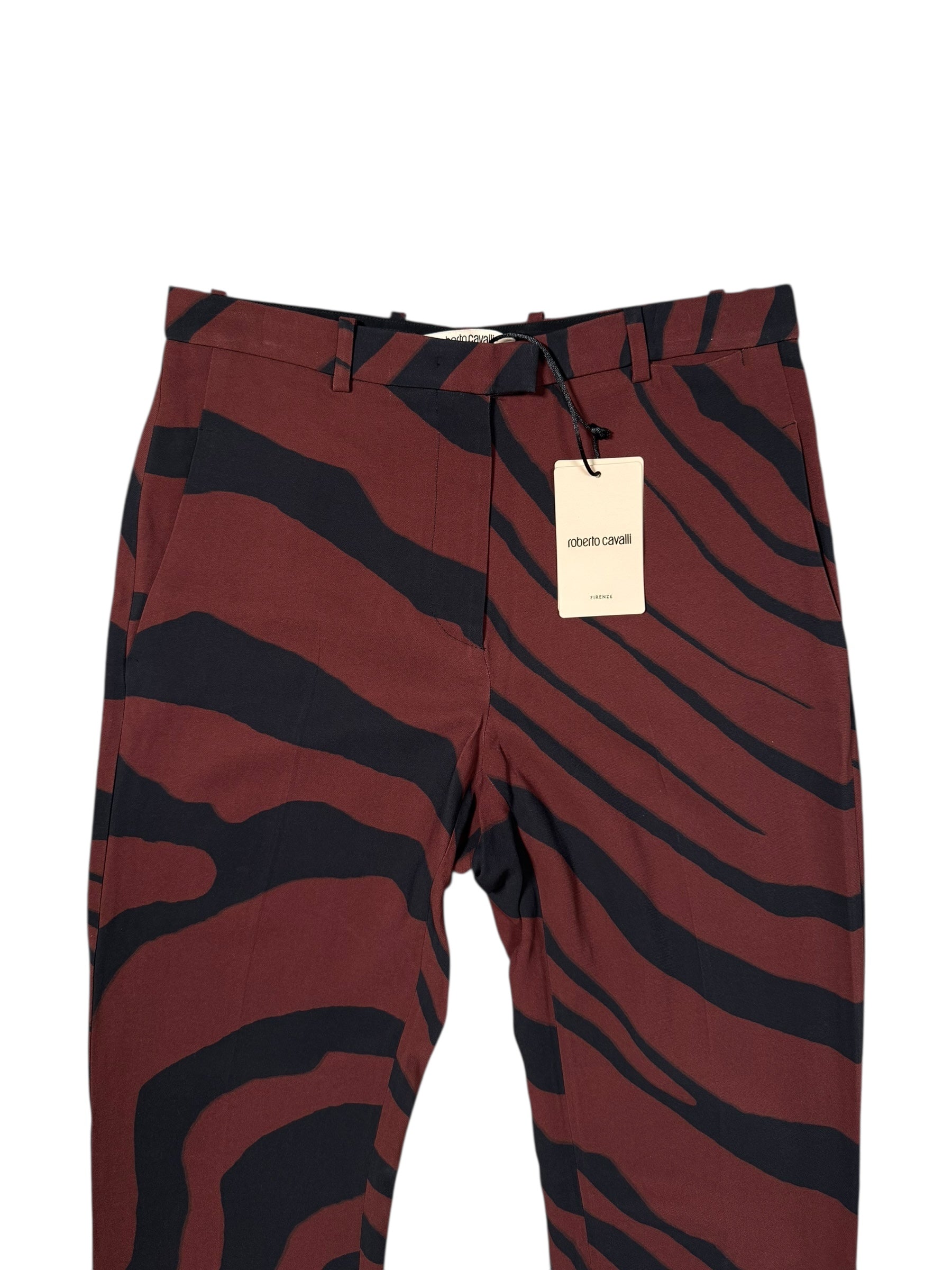 roberto cavalli vintage trouser with red zebra print