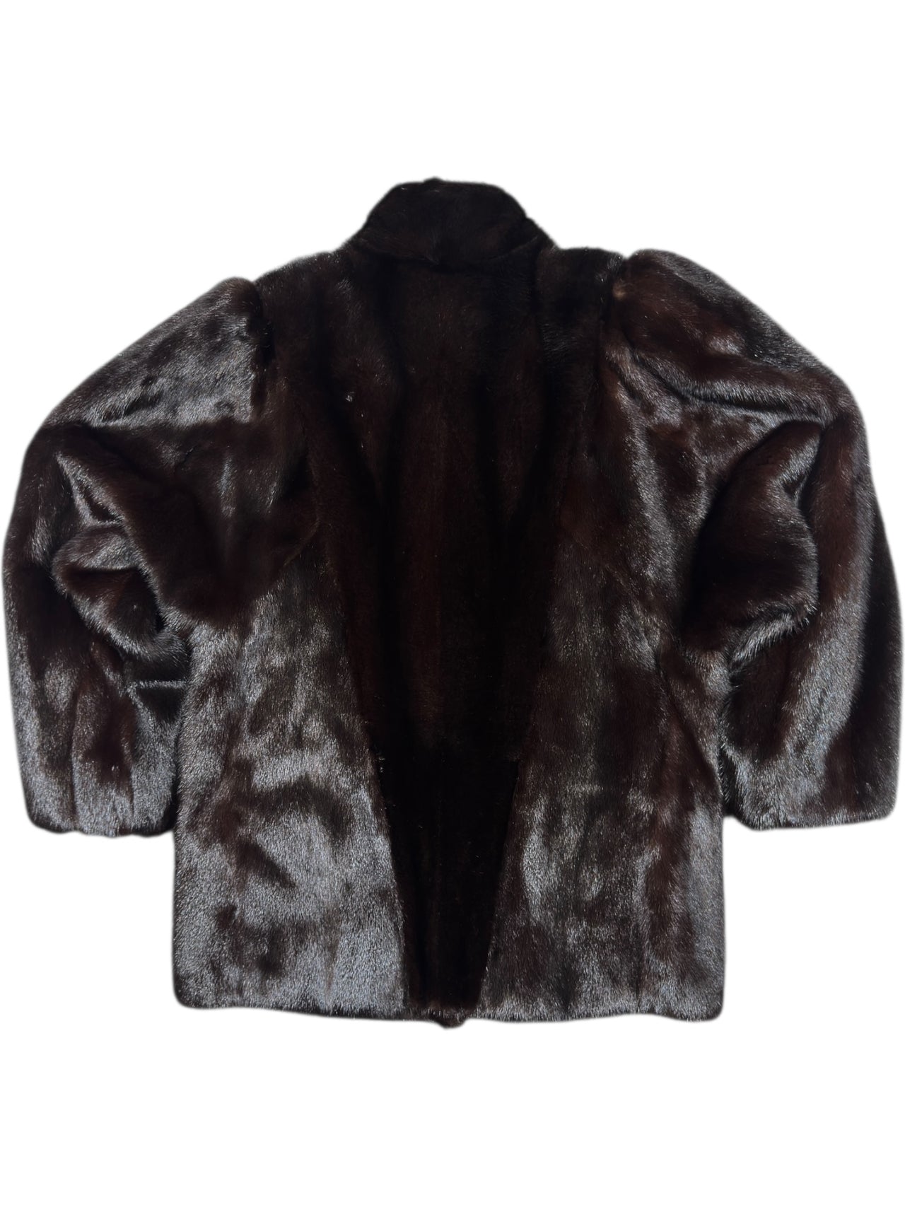 Vintage Sculptural Dark Brown Fur Coat