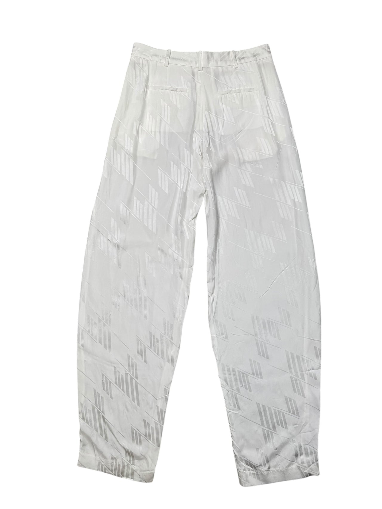 white THE ATTICO monogram pants with white designs in white background