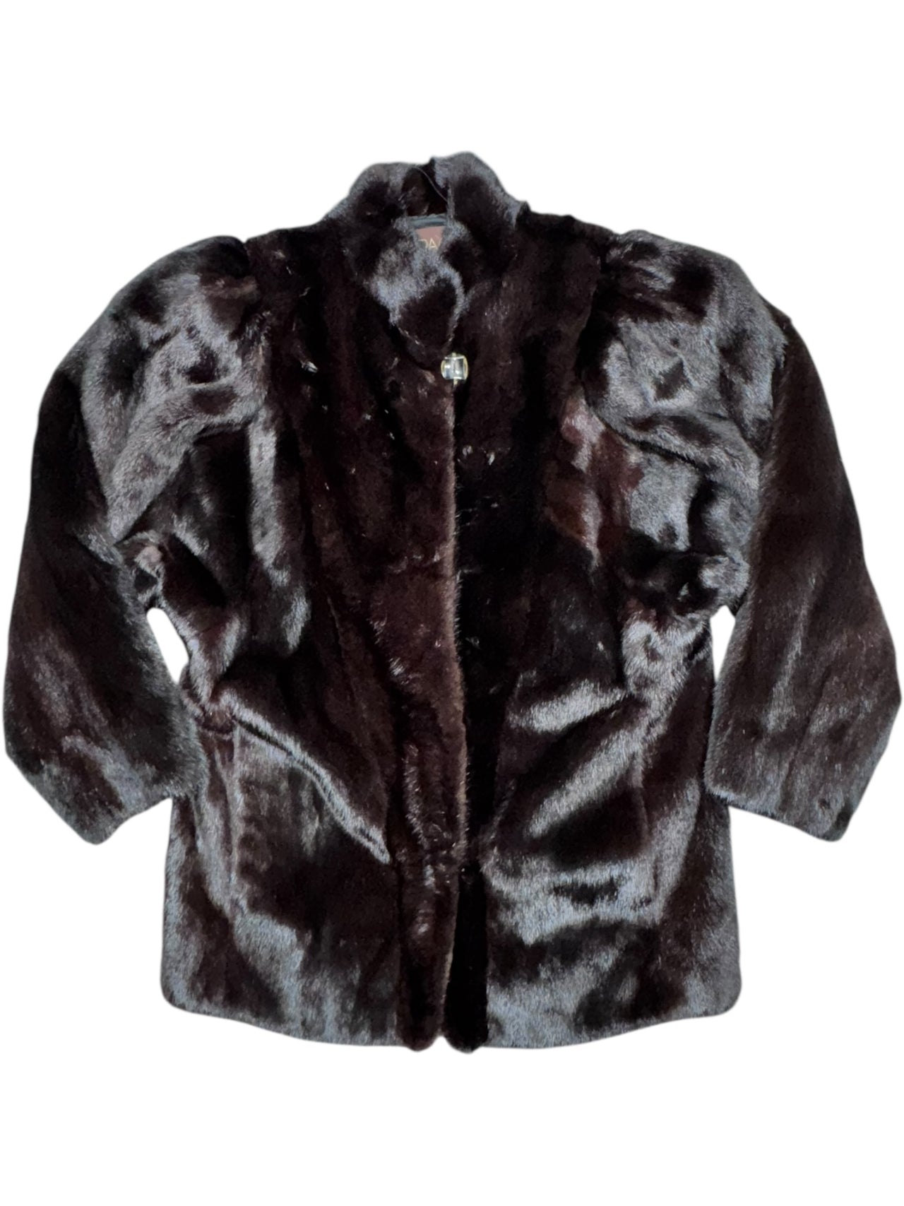 Vintage Sculptural Dark Brown Fur Coat