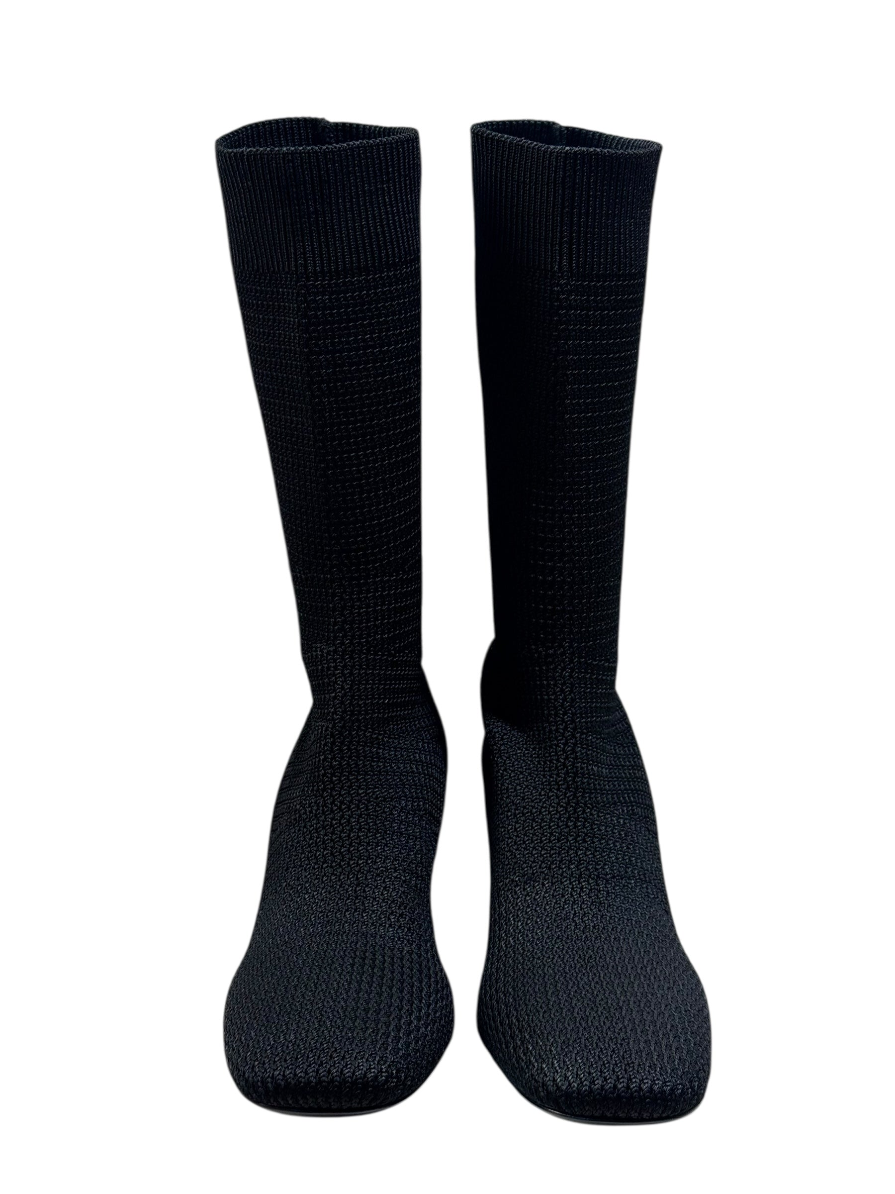 Jil Sander sock-style high heels on a white background