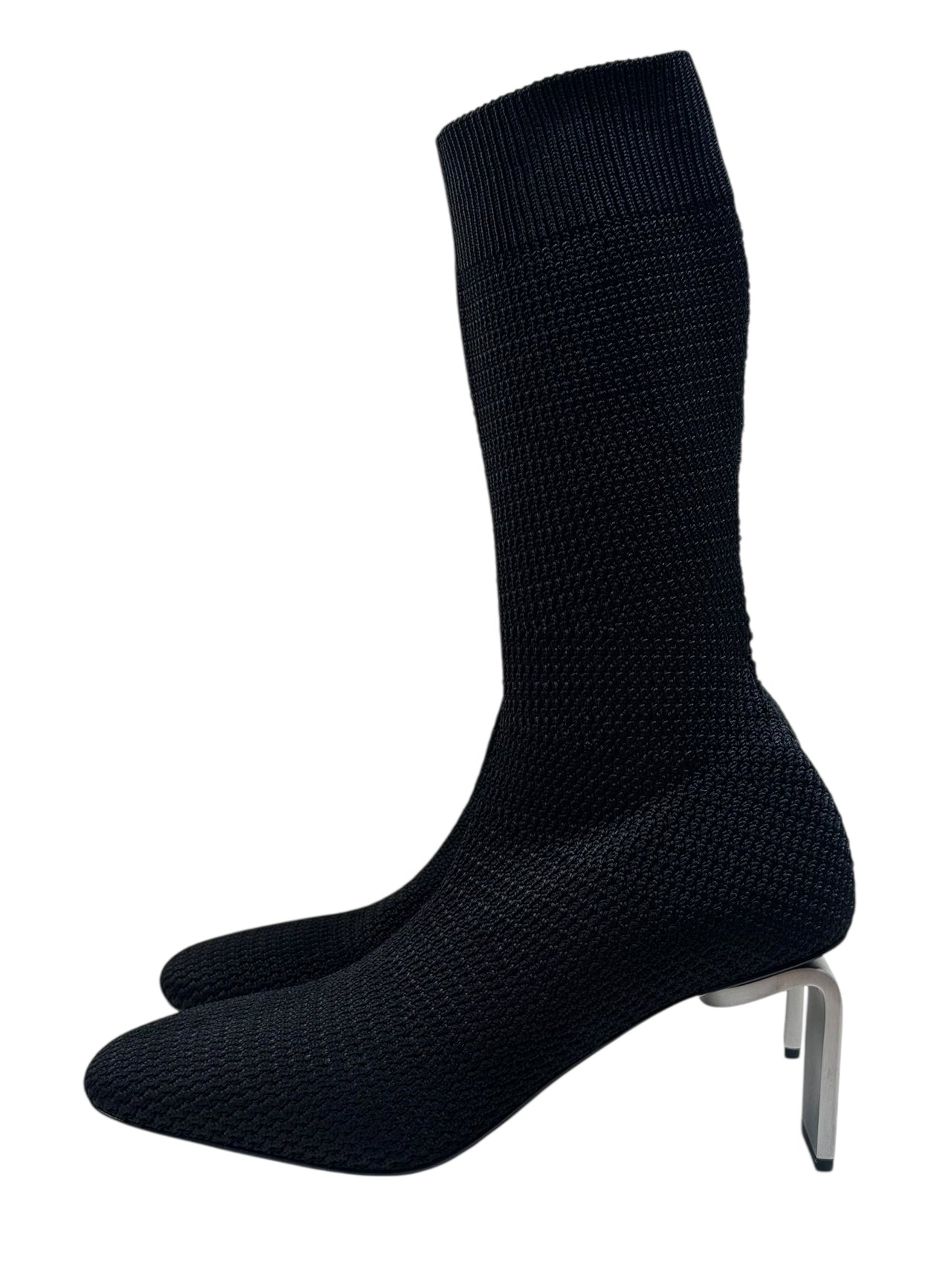 Jil Sander sock-style high heels on a white background