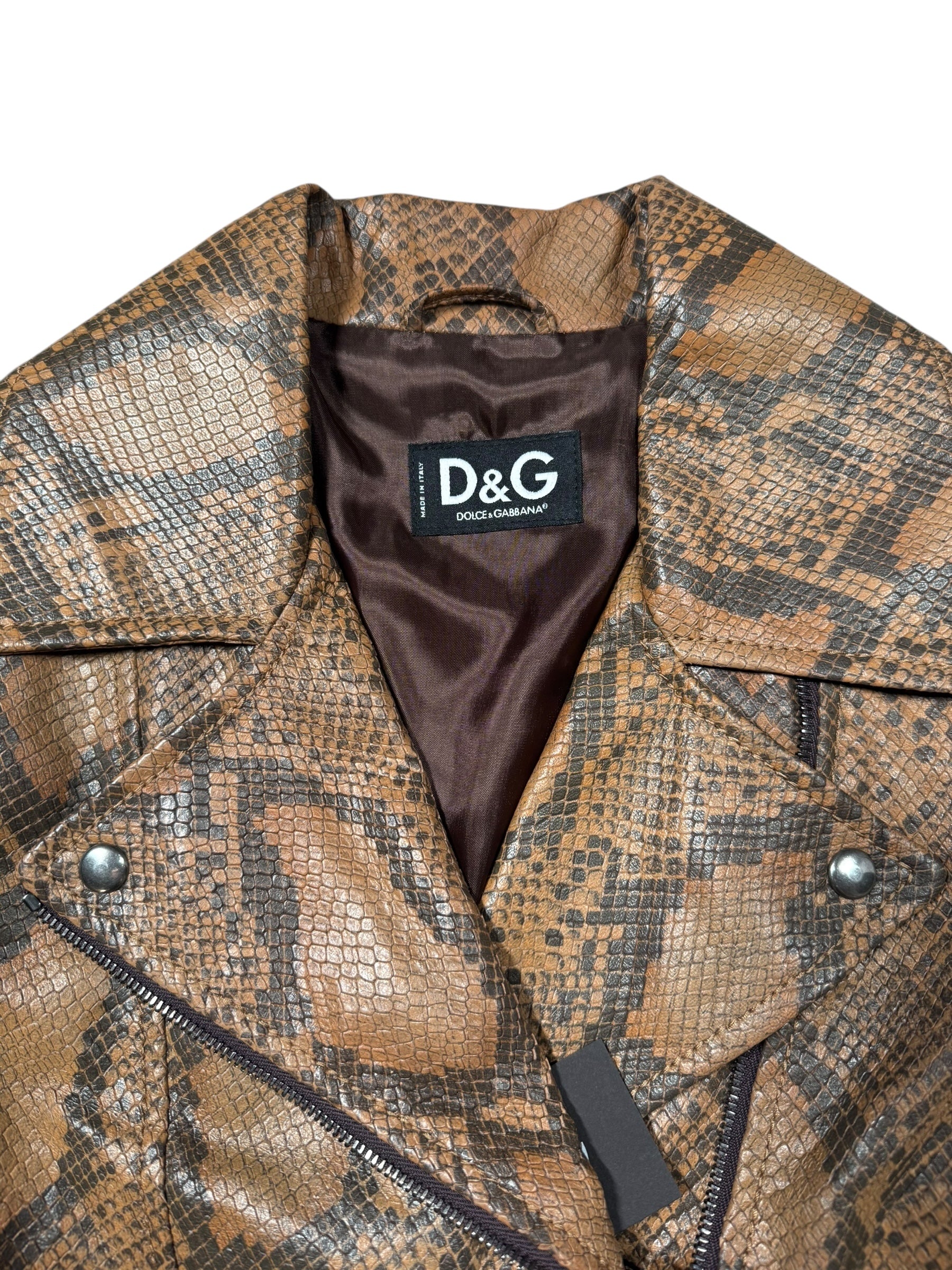 Patterned jacket with D&G logo on a white background