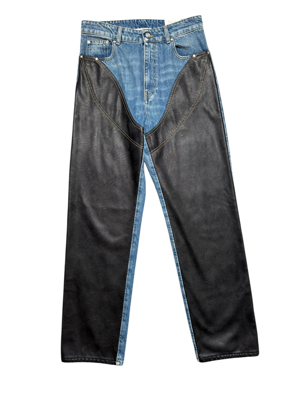 Stella McCartney Hybrid Denim Leather Jeans