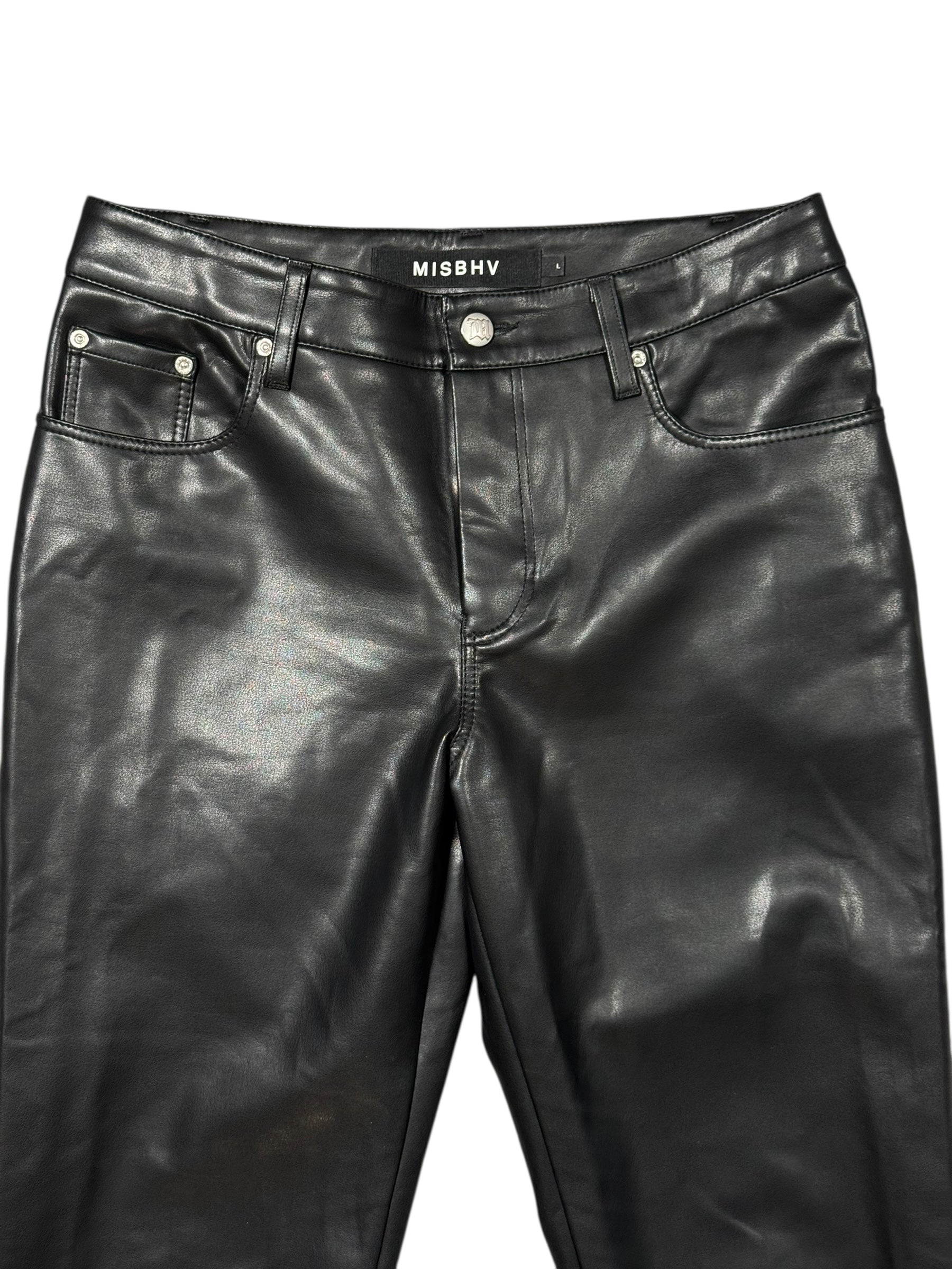 vintage misbhv clothing black leather pants for men