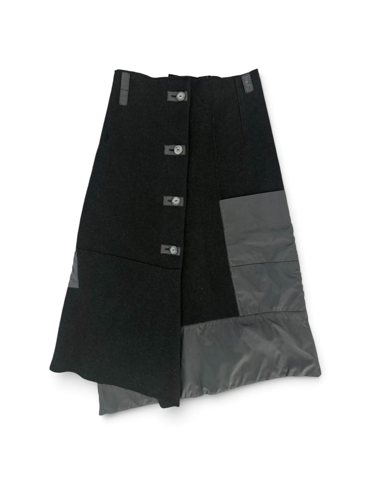 Vintage Avanza Nonza Boiled Wool Nylon Asymmetric Wrap Skirt