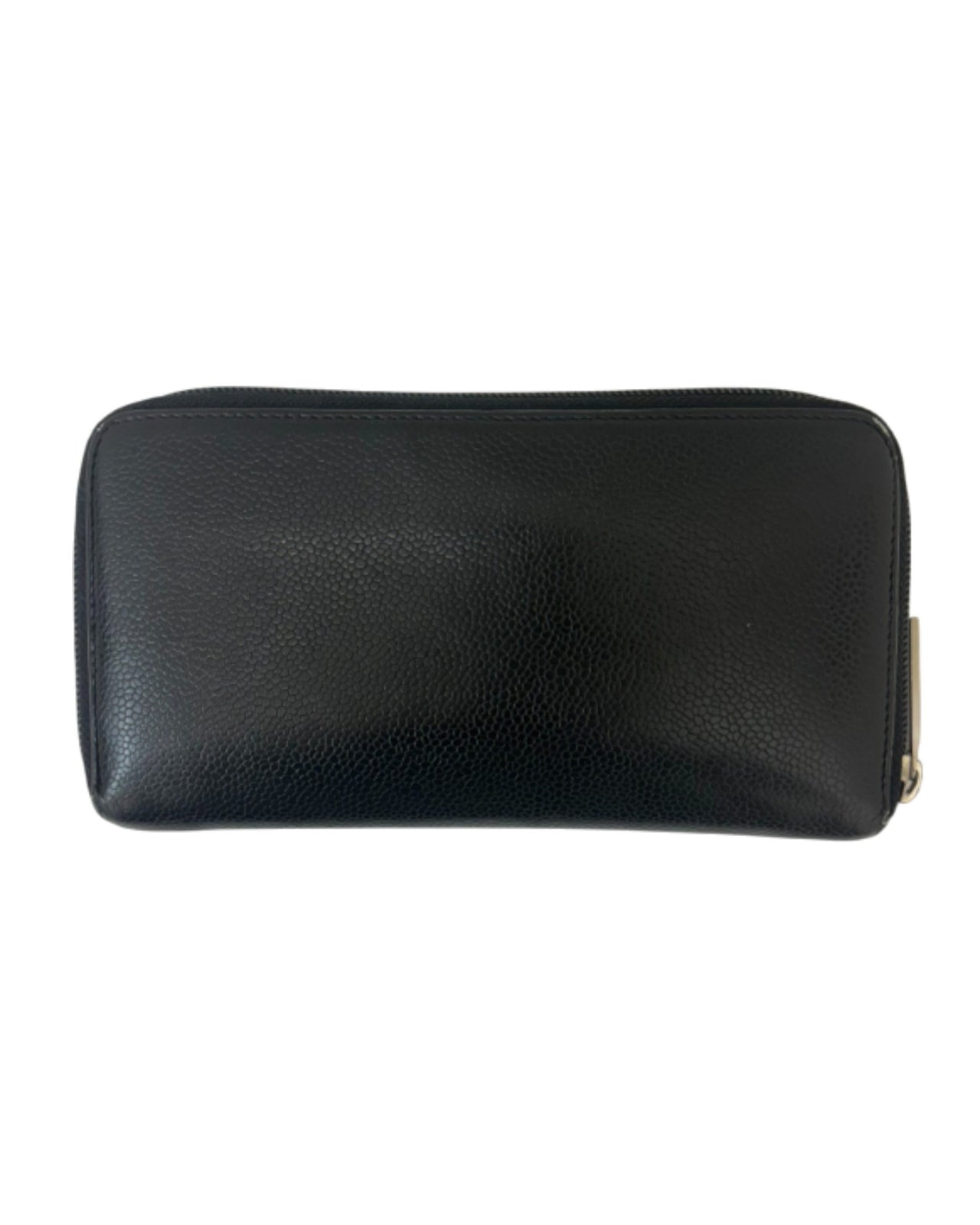 Chanel Caviar Leather Zip Logo Wallet