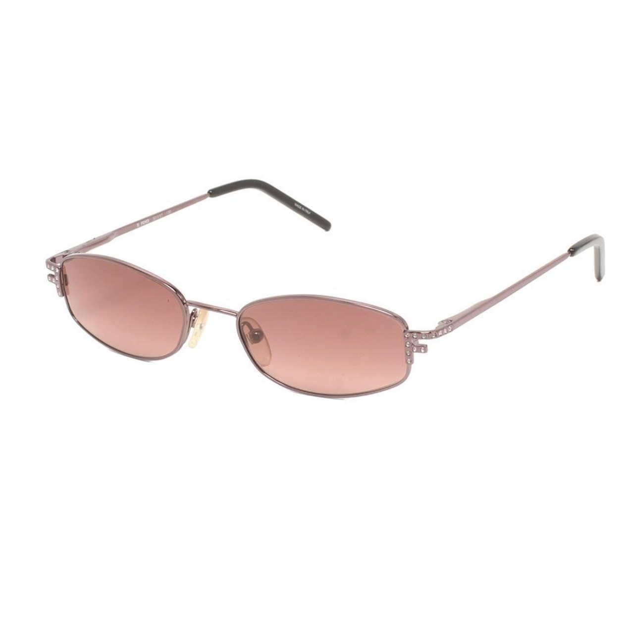 Fendi Rhinestone F Logo Oval Sunglasses