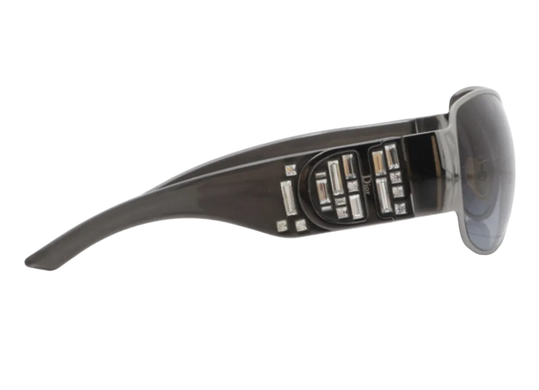 Dior Indinight Crystal-Embellished Shield Sunglasses