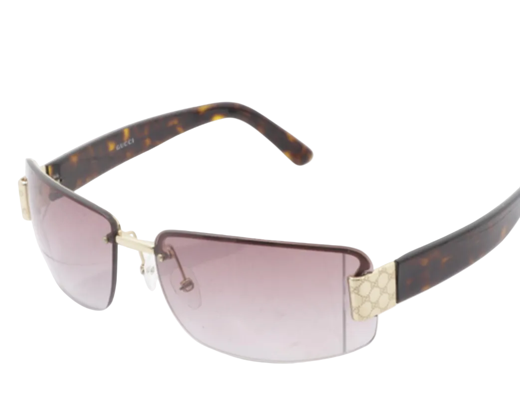 Gucci GG Monogram Rimless Shield Sunglasses