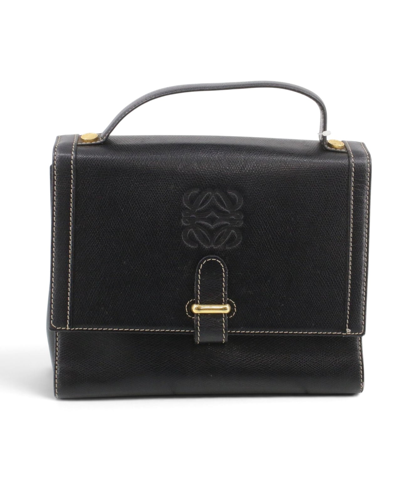 Loewe Anagram Embossed Grained Leather Top-Handle Bag