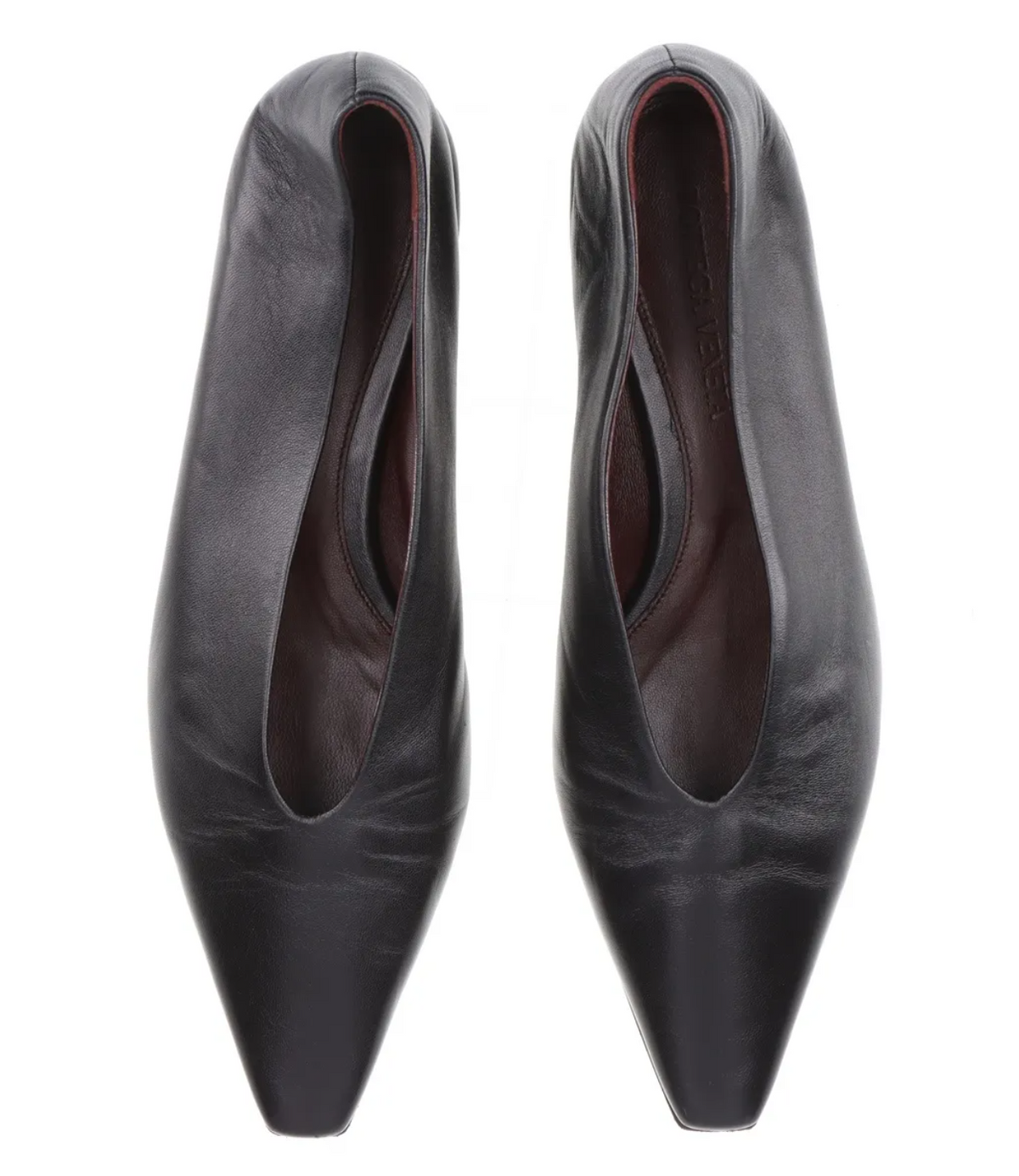 Bottega Veneta Almond Leather Pointed-Toe Ballerina Flats