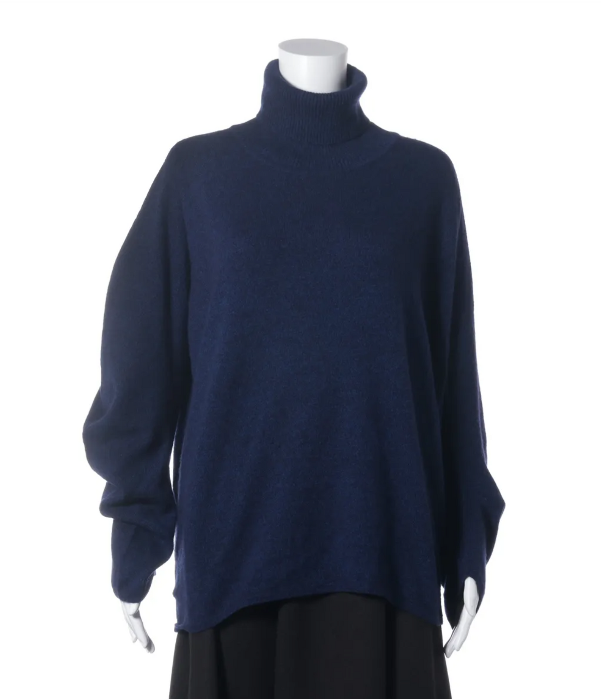 Issey Miyake Vintage Deep Navy Pure Cashmere Turtleneck Knit Sweater