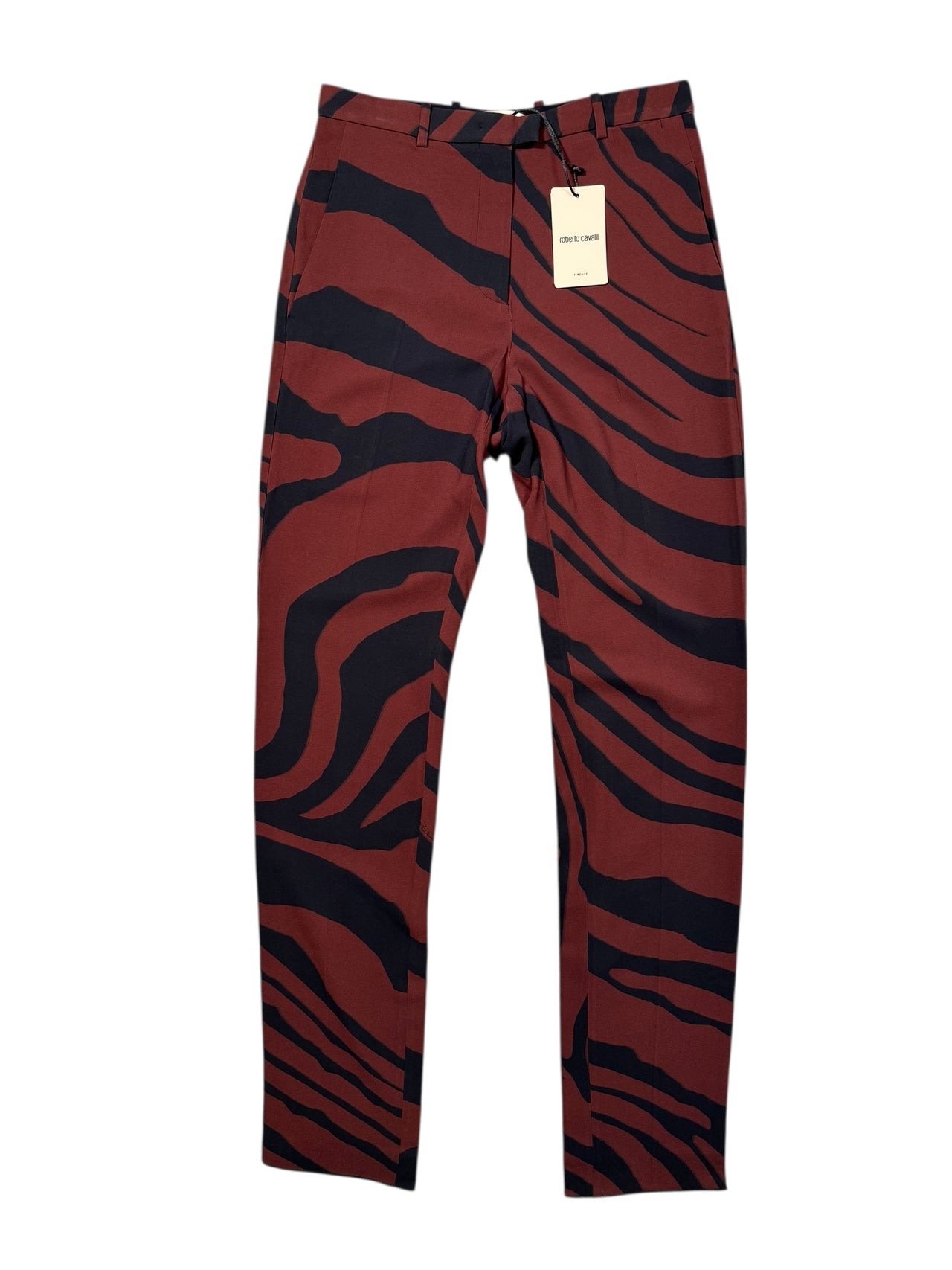 roberto cavalli vintage trouser with red zebra print