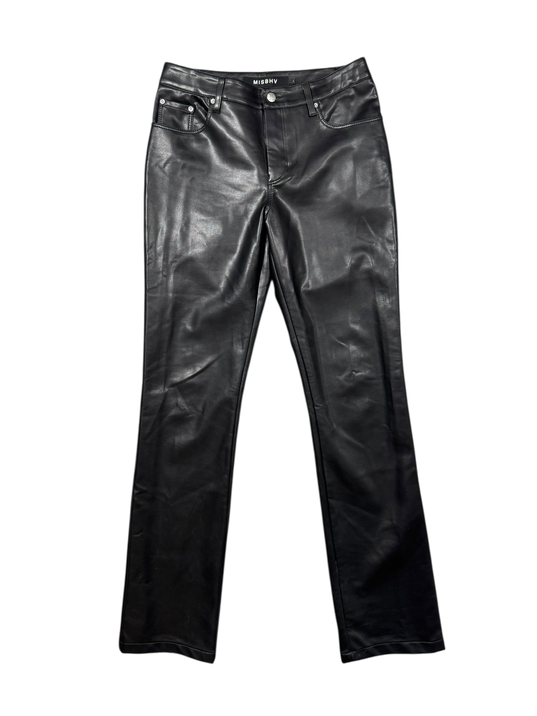 vintage misbhv clothing black leather pants for men