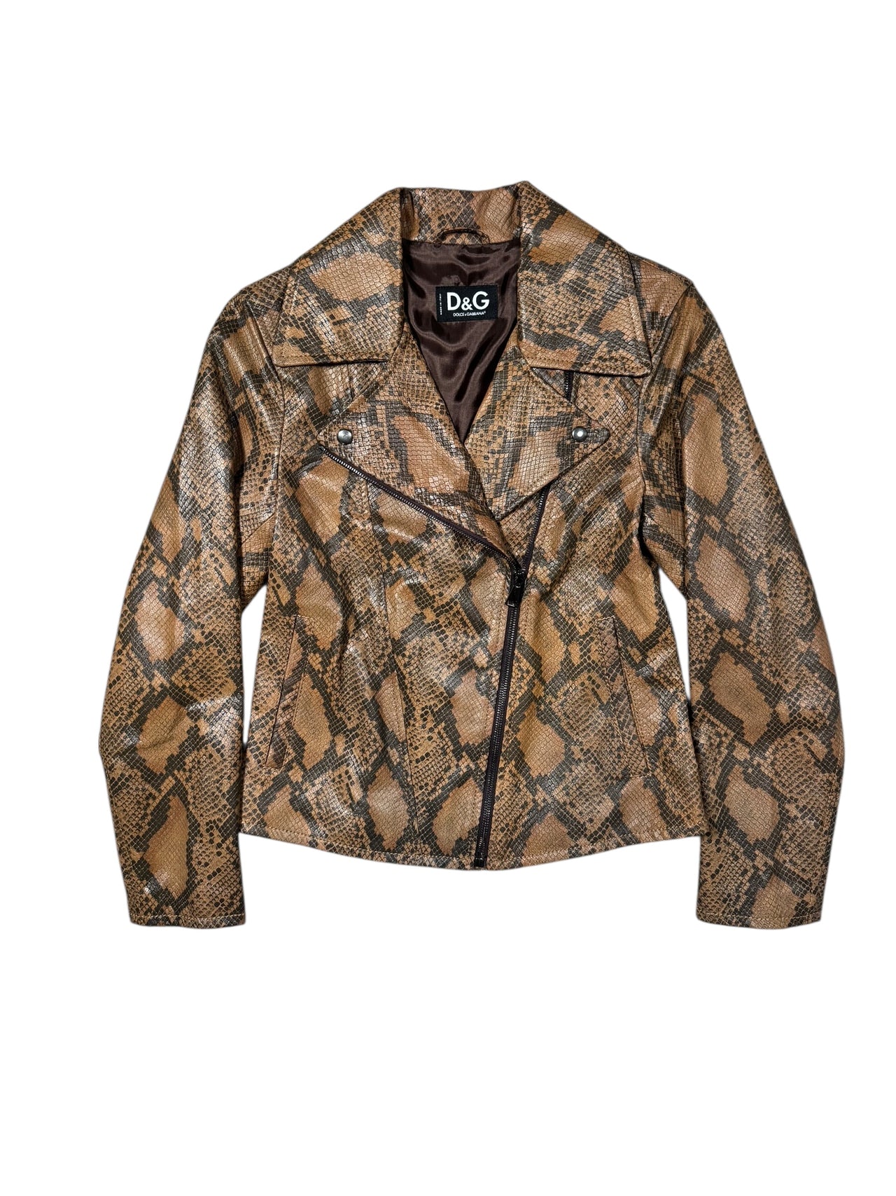 Snake pattern jacket with D&G logo on a white background