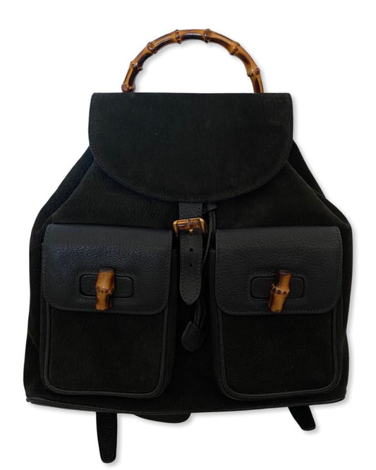 GUCCI BAMBOO SUEDE BACKPACK