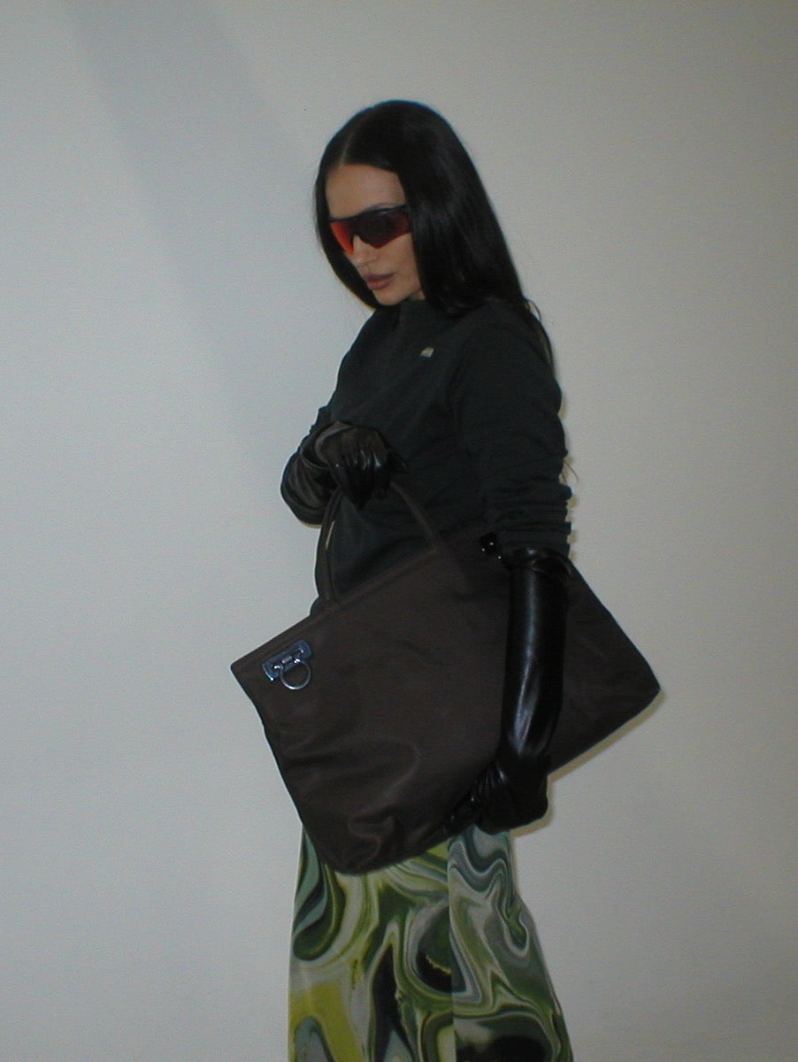 FERRAGAMO OVERSIZED NYLON TOTE BAG