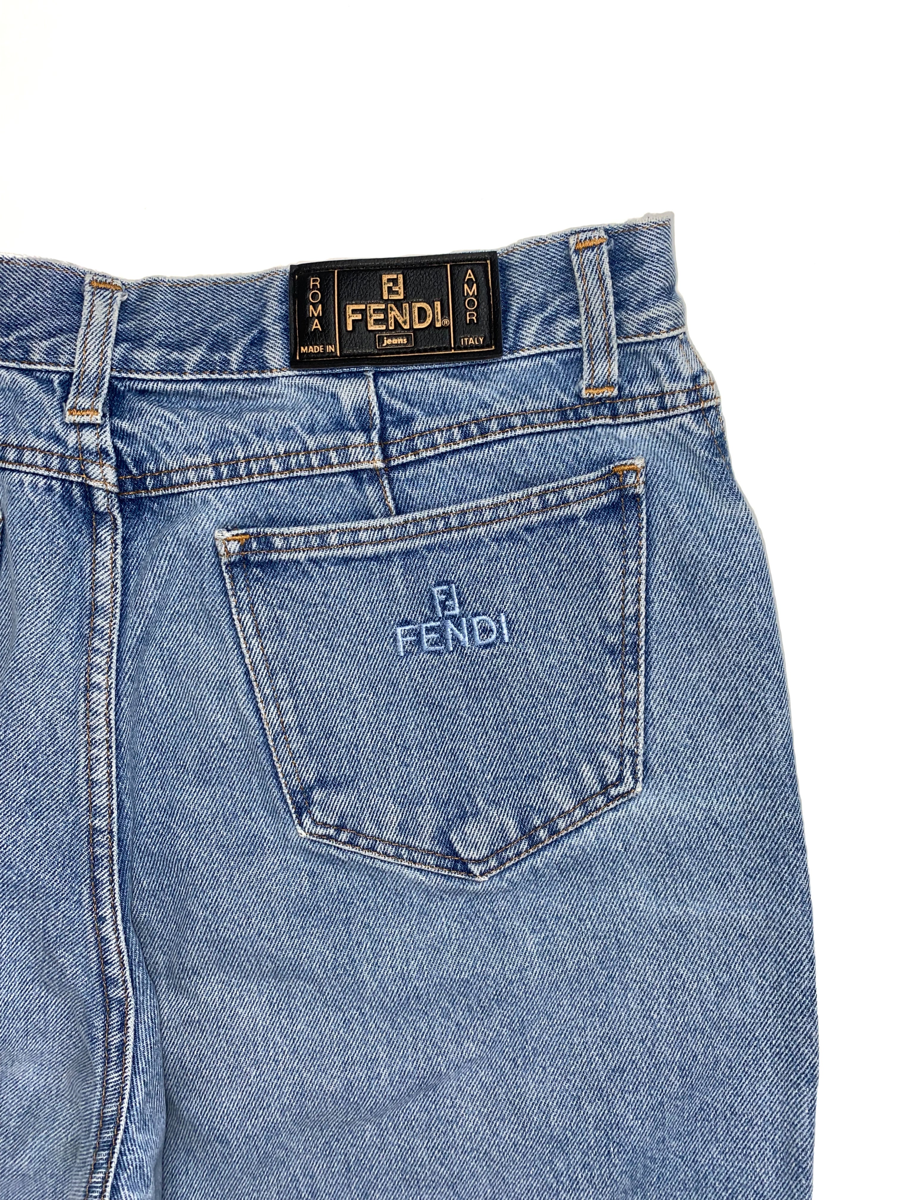 VINTAGE FENDI 90s CUT DENIM JEANS