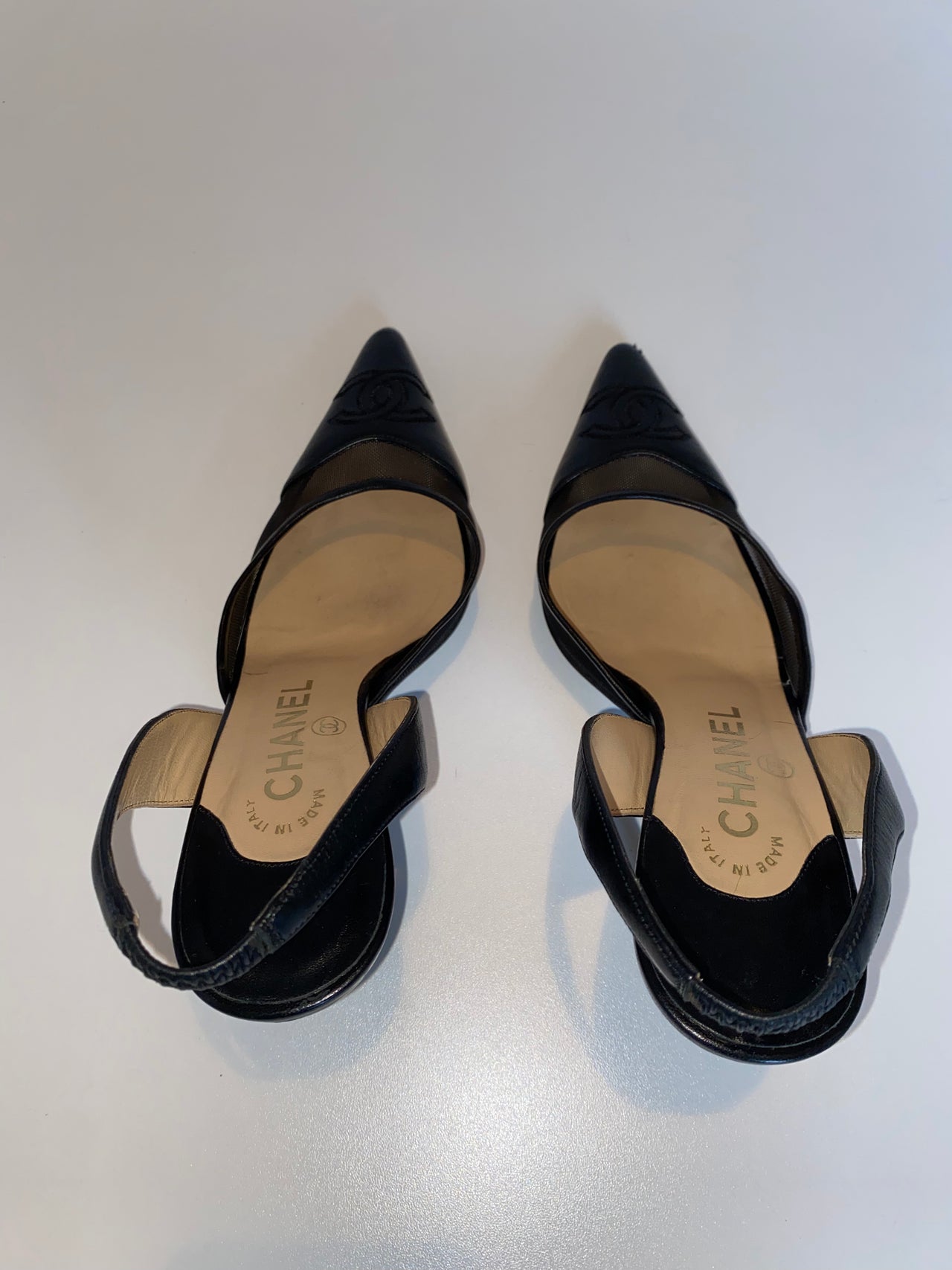 CHANEL CC MESH SLINGBACKS