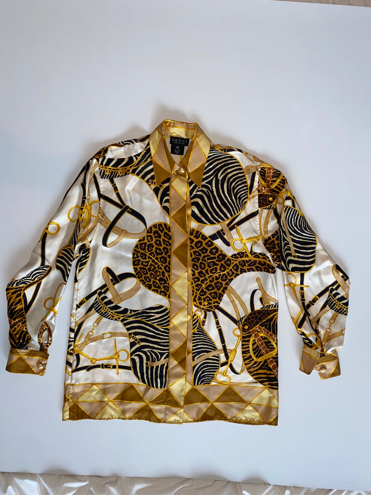 GUCCI HORSEBIT SAFARI SILK SHIRT
