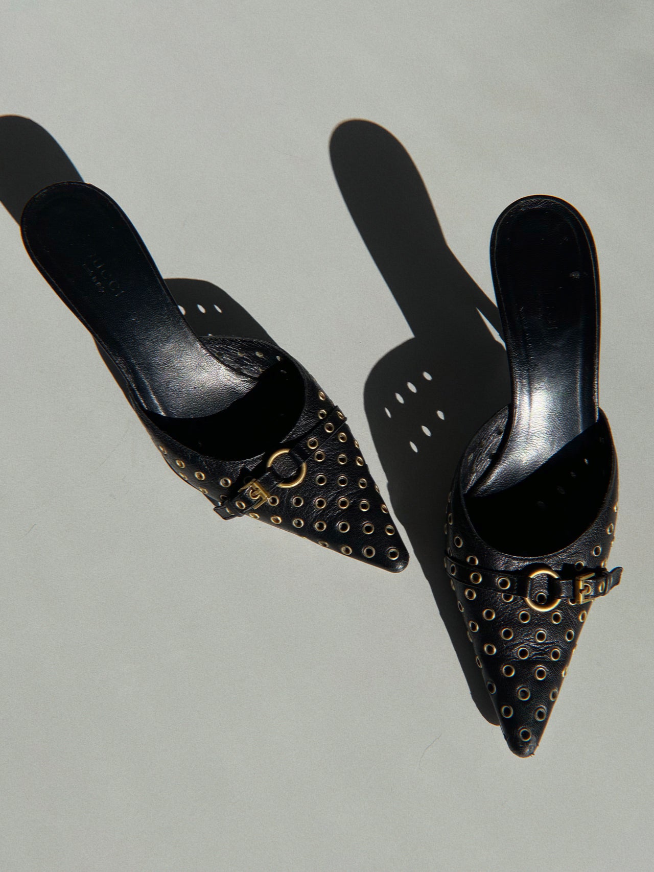 Gucci Perforated Slip On Heels