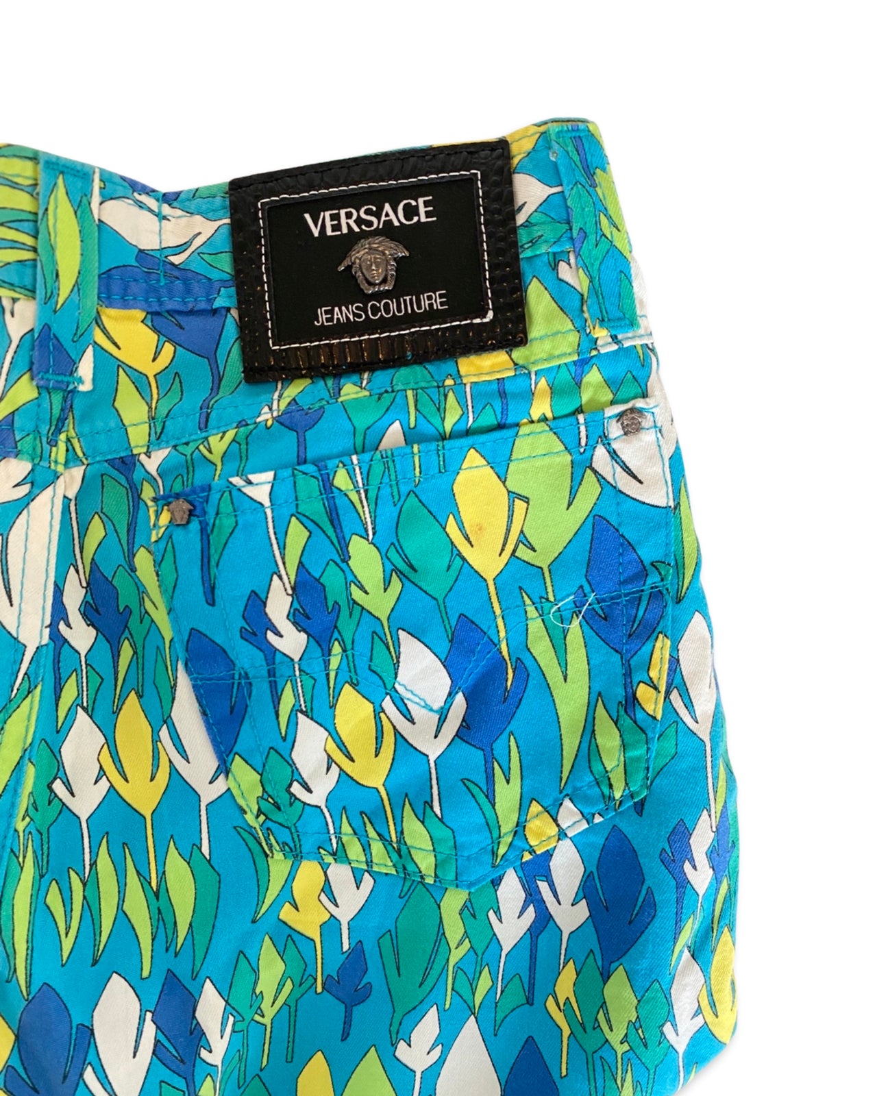 VERSACE JEANS COUTURE PALM PRINT PANTS